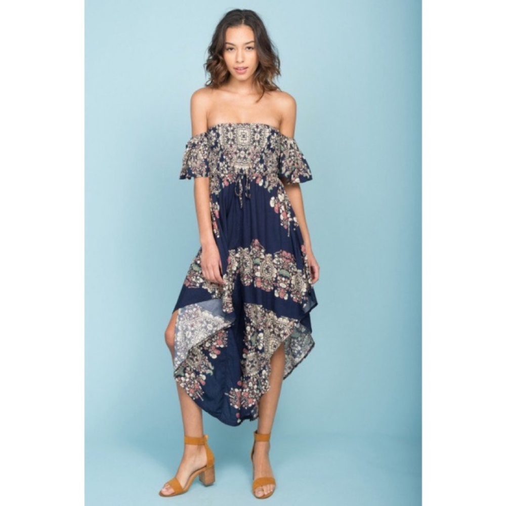 Selfie Leslie Off Shoulder Jumpsuit Boho Romper